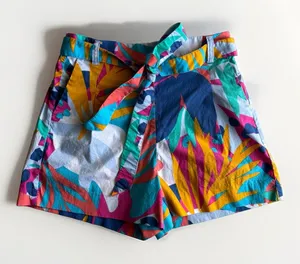 J.Crew Tropical Floral Print Tie-Waist Poplin Shorts Size 0 thumbnail 1