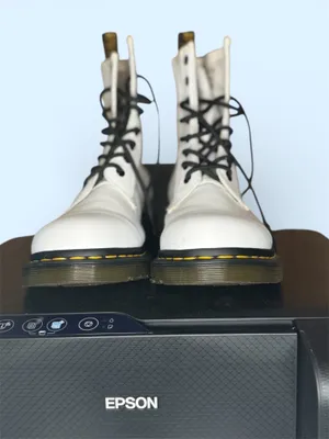 Dr. Martens 25057 white leather boots 9 thumbnail 3