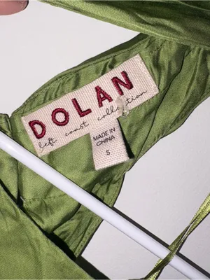 Women’s Anthropologie/DOLAN Green Satin Halter Jumpsuit Size: S thumbnail 5