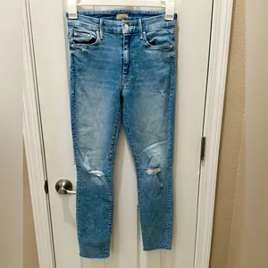 MOTHER High waisted Looker ankle fray jeans size 26 thumbnail 14