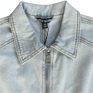NWT Steve Madden Eira Denim Jumpsuit Stone Wash Blue Size XS Retail $129.00 thumbnail 9