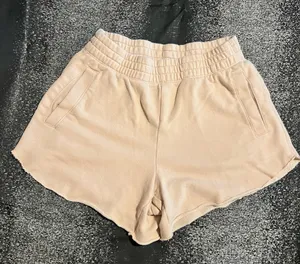Womens small Aerie Raw Hem Fleece Lounge Shorts-Beige thumbnail 1