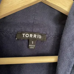 Torrid‎ linen rayon women's blue denim vest pockets size large casual comfort thumbnail 4