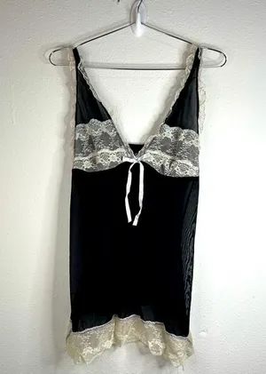 Marilyn Monroe Black Lace Slip Dress - Size Medium thumbnail 1