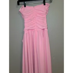 NEW Hello Molly The Rosette Gown Pink High Slit Formal Maxi Dress Womens sz XS 2 thumbnail 6