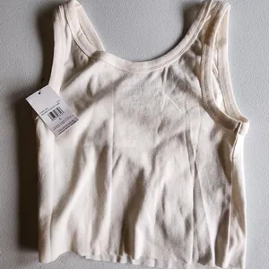 NWT Billabong Women's Cream TANK TOP CROP thumbnail 2