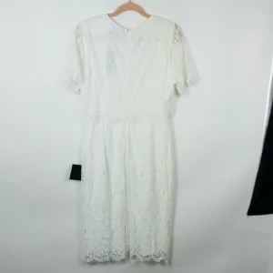 LULU'S Devotion White Lace Short‎ Sleeve Midi Dress Size Large NWT thumbnail 12