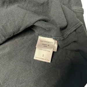 Free People Daydreamer Size S AC/DC Long Sleeve Graphic Tee Charcoal Black‎ Boxy thumbnail 6