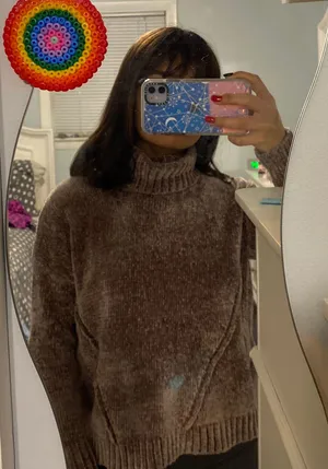 Pink Rose Turtleneck Sweater thumbnail 1
