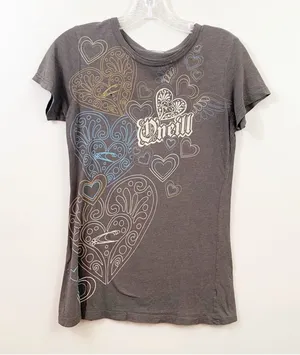 O’Neill Heart Hippie Brown T-Shirt thumbnail 1