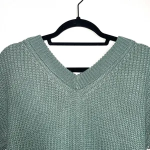 Maurices Teal Green Button V-neck Knit Henley Sweater thumbnail 6