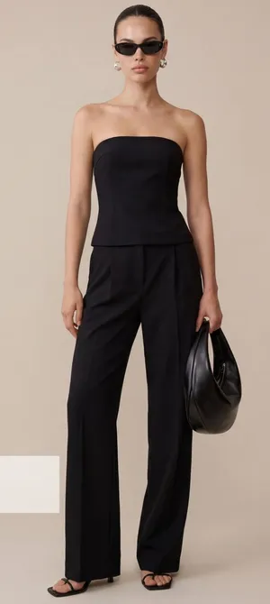 NWT few moda Raven Top size 0 strapless black boning corset blouse CAARA thumbnail 1