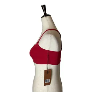 Girlfriend Collective‎ Red Juliet Strappy Criss Cross Back Sports Bra XXS thumbnail 3