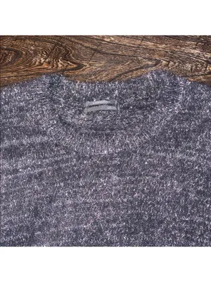 By Anthropologie Eyelash Knit‎ Mini Gray Silver Dress Size Large EUC thumbnail 4