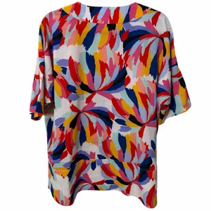 Crosby by Mollie Burch Colorful Art Teacher Core Babydoll Blouse Size Large thumbnail 4