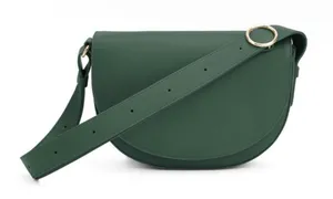 Cuyana Half Moon Green Leather Handbag thumbnail 1