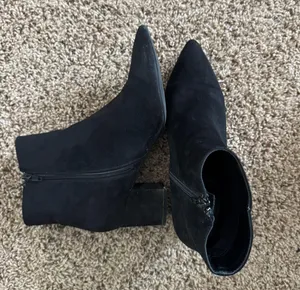 Black Suede Booties Size 8 thumbnail 1