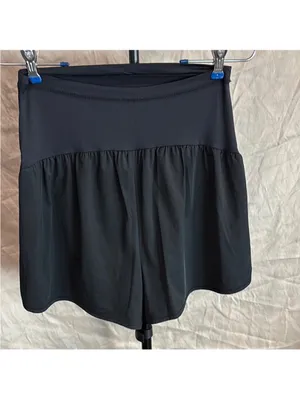 BeMaternity Black High-Waist Athletic Shorts with Curved Panels thumbnail 3