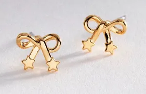 Gold Bows Icon Post Earrings: Floral Edition By Anthropologie thumbnail 1