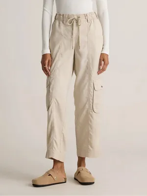 Quince Vintage Wash Tencel Women's Cargo Drawstring Pants Cream Size‎ L thumbnail 15