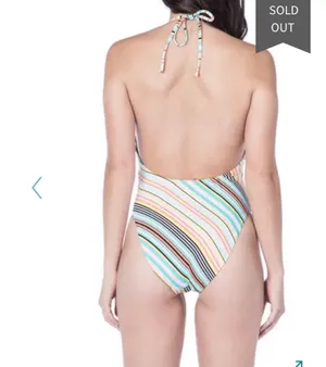 Bikini Lab striped one piece swimwear XL thumbnail 2