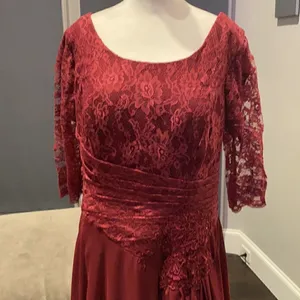 Women’s Long Chiffon Half Sleeve Mother of the Bride Prom Party Dress 14-16 NWOT thumbnail 2