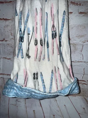 Munki Munki Women’s Ski Print Button Front Pajama Top pants S White Blue Pink thumbnail 4