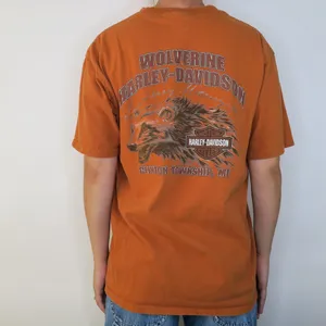 2009 Harley Davidson Orange Wolverine Shirt Size L thumbnail 4