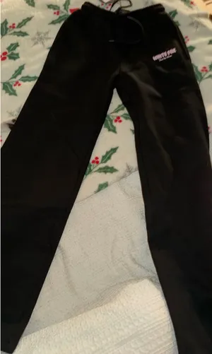 White Fox Feel the Love Wide Leg Sweatpants Black thumbnail 4