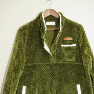 Simply Southern Women's Size Large Fleece Pullover Green Quilted Sherpa thumbnail 2