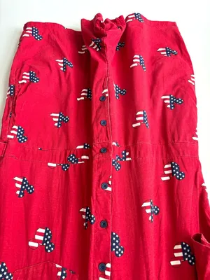 Disney Red White Blue American Flag Mickey Mouse Print Short Sleeve Romper thumbnail 3