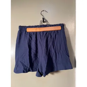 Stradivarius Women's Sz Small Shorts Pull On Elastic Tie Waist Pockets Blue Gray thumbnail 5