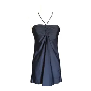 Andie Waikiki Swim Cover Up Black Small Ruched Halter Bandeau Beach Dress NWT thumbnail 2