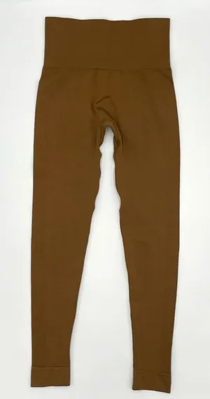 Set Active Leggings Brown Women Size XS Running‎ Yoga Athletic Micro Fiber Nylon thumbnail 1