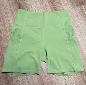 Fabletics Womens Oasis PureLuxe High Waisted 6” Biker Shorts S Green Pockets thumbnail 1