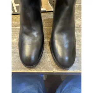 Arezzo Women's Black Leather Vivian Mid Block Rounded Toe Equestrian Size 10B thumbnail 5