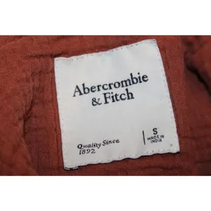 Abercrombie & Fitch Red Collared Long Sleeve Blouse Button Down Shirt Top Size S thumbnail 3