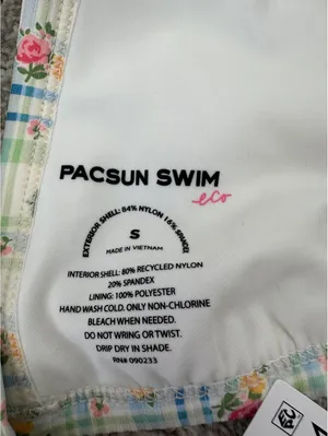 Pacsun Floral Plaid Demi High Cut Bikini Bottom & Demi Triangle Bikini Top NWT S thumbnail 3