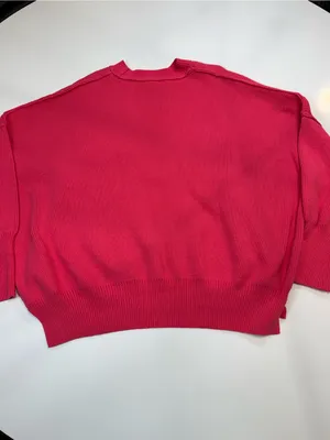 Free People Oversized Crewneck Sweater in Pink thumbnail 7