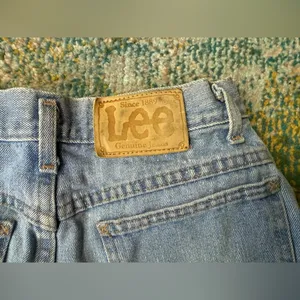Vintage Ecolojeans by Lee long denim jean shorts, size 14 regular thumbnail 4