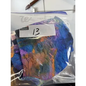 BKE Lace Overlay Tie Dye Short Sleeve Top Women M Blue‎ Purple Orange Black thumbnail 8