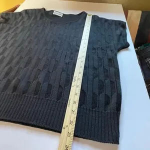 Helen Sue Made in U.S.A.size L black cotton blend knit top. Preppy casual vintag thumbnail 4