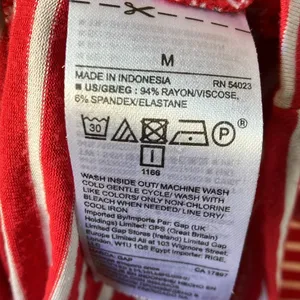 FINAL MARKDOWN GAP Vibrant Red and White Striped t shirt dress medium thumbnail 4