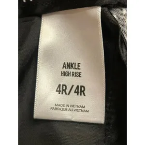 Express Ankle High Rise Black White Dress Pants Belted Front Pockets Size 4R (89 thumbnail 4