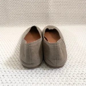 Lucky Brand Alba Taupe Gray Shimmer Suede Leather Squared Toe Ballet Flats 8 thumbnail 5