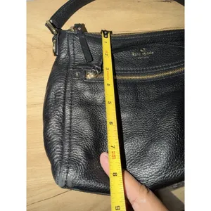 Kate Spade Michaela Chester Street Shoulder Bag Black Pebbled Leather Tassel M thumbnail 10