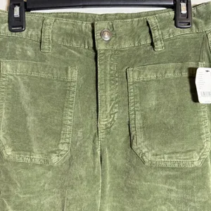 Free People High Time Velvet Kick Flare Pants Women's 6 Chive Green Festival NWT thumbnail 9