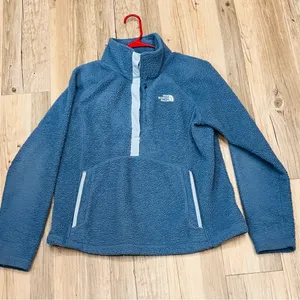 The North Face Jacket 1/4 Snap Fleece Pullover Sweater Jacket blue Large thumbnail 3