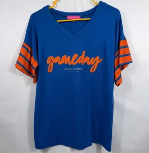 Simply Southern Gameday V-Neck Tee – Size Medium thumbnail 1