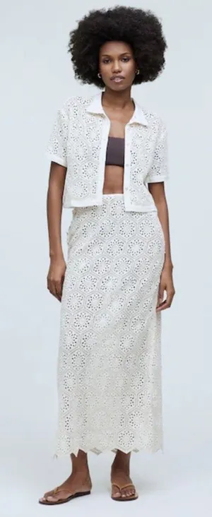Agua Bendita Crochet Cream Tove Midi Skirt Womens Sz S $240 Swim Cover Up thumbnail 1